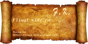 Fliegl Klára névjegykártya