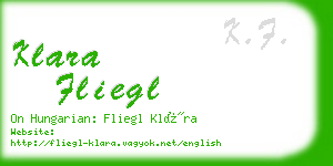 klara fliegl business card